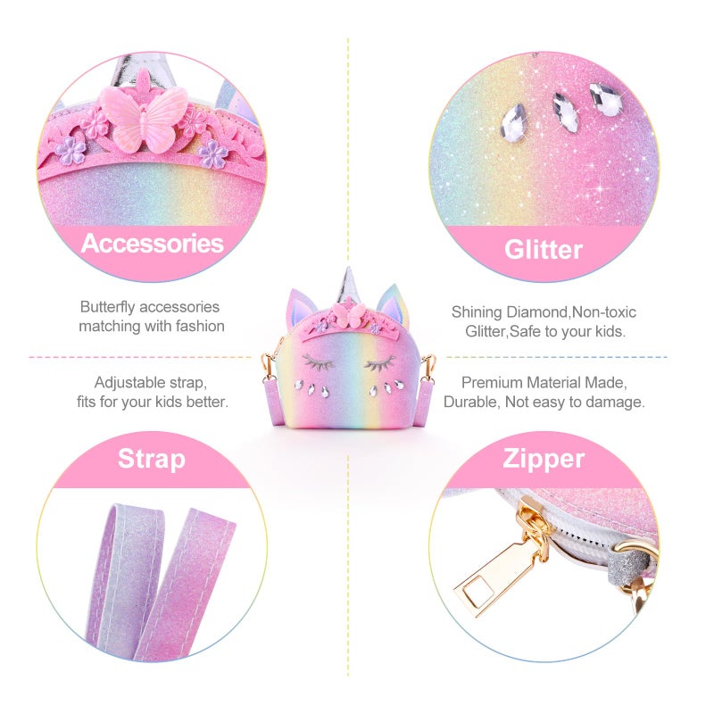 JYPS 7PCS Toddler Purse for Girl  Girls Wallet with Pretend Play Toys  Princess Toys with Kids Dress Up Jewelry Set - Image 4